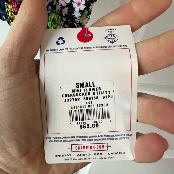 Champion Women’s Mini Flower Seersucker Full Zip Utility Jacket NWT (Size S) - Picture 4 of 9